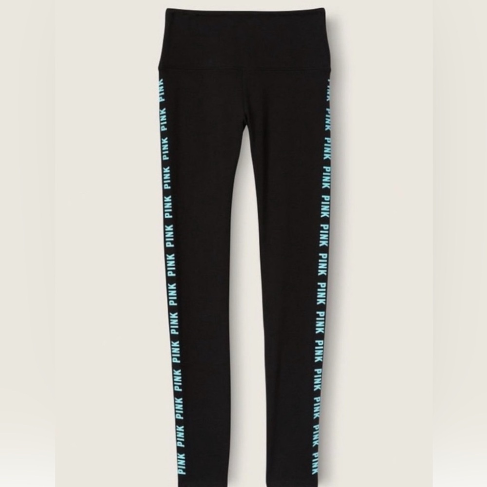 New PINK Victoria's Secret Black Leggings Size L - Picture 2 of 8